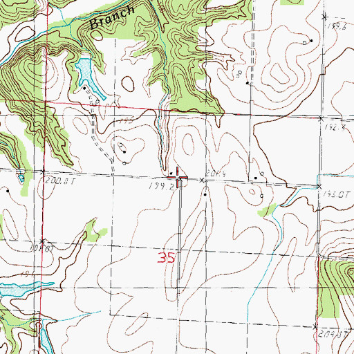 Topographic Map of Round Prairie School (historical), IL