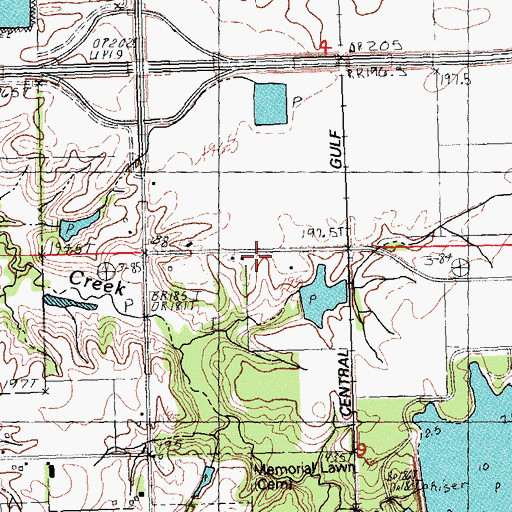 Topographic Map of Routt School (historical), IL