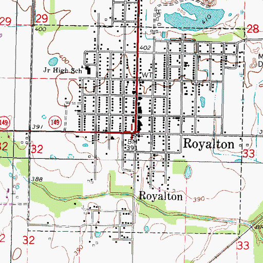 Topographic Map of Royalton, IL