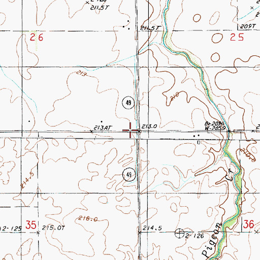 Topographic Map of Ruddy School (historical), IL