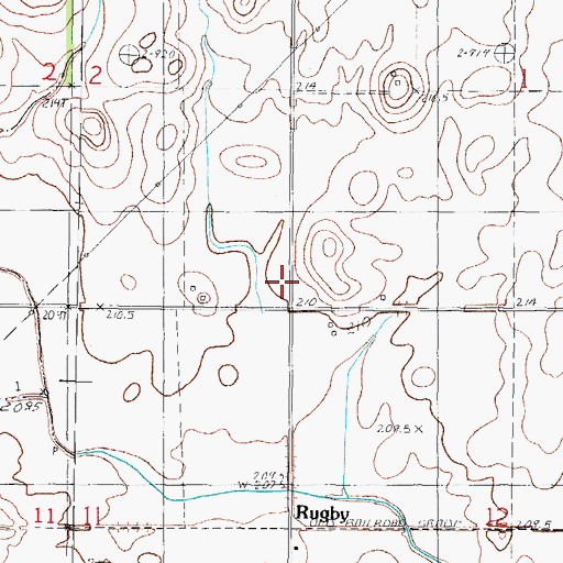 Topographic Map of Rugby School (historical), IL
