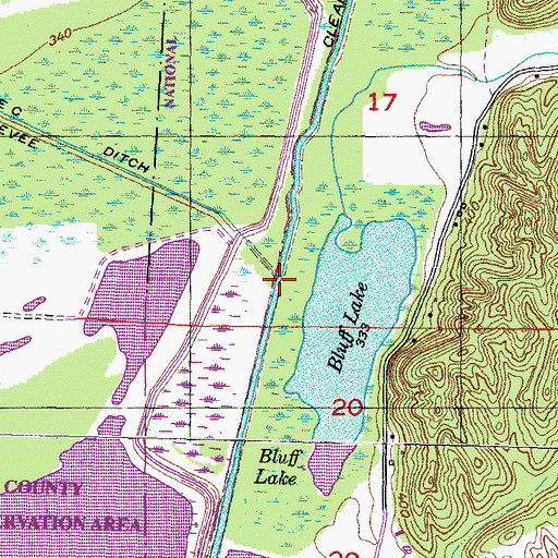 Topographic Map of Running Lake Ditch, IL