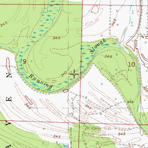 Topographic Map of Running Slough, IL