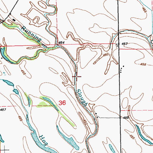 Topographic Map of Running Slough, IL