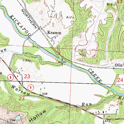 Topographic Map of Rupp Run, IL
