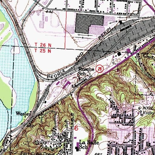 Topographic Map of Rusche School, IL