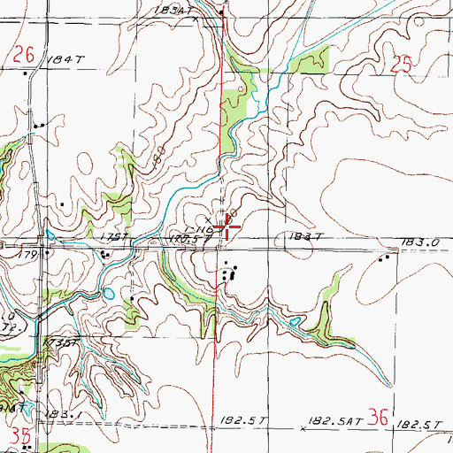 Topographic Map of Rush School (historical), IL