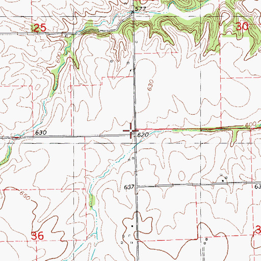 Topographic Map of Rush School (historical), IL