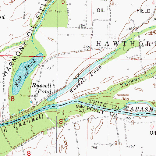 Topographic Map of Russell Pond, IL