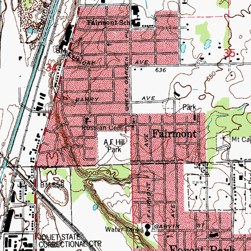 Topographic Map of Russian Cemetery, IL