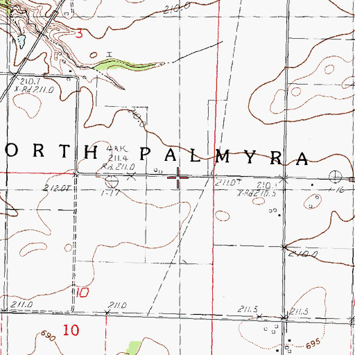 Topographic Map of Ruthland School (historical), IL