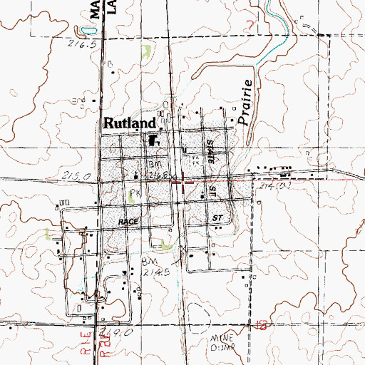 Topographic Map of Rutland, IL