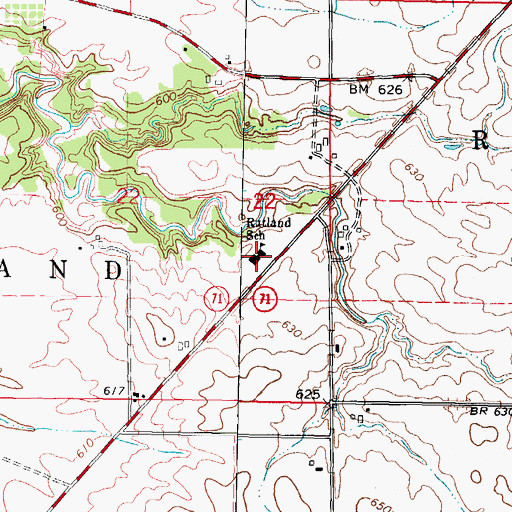 Topographic Map of Rutland Elementary School, IL