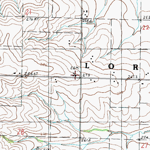 Topographic Map of Sabin Church, IL
