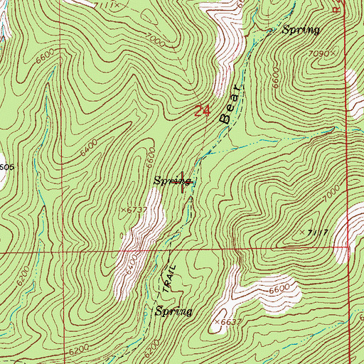Topographic Map of Bear Spring Number One, AZ