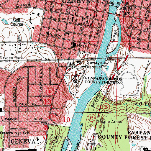 Topographic Map of Sacred Heart Seminary, IL
