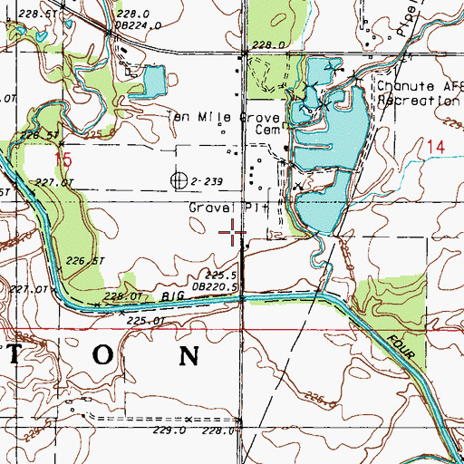 Topographic Map of Saint Alfreds Chapel, IL