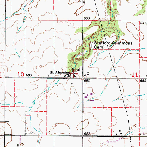 Topographic Map of Saint Aloysius Cemetery, IL