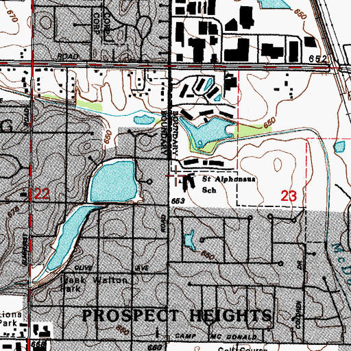 Topographic Map of Saint Alphonsus School, IL