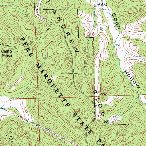 Topographic Map of Saint Andrew Ridge, IL