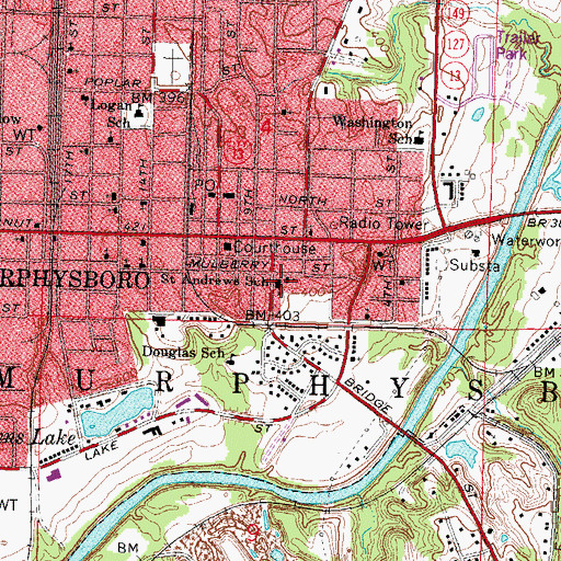Topographic Map of Saint Andrews School, IL