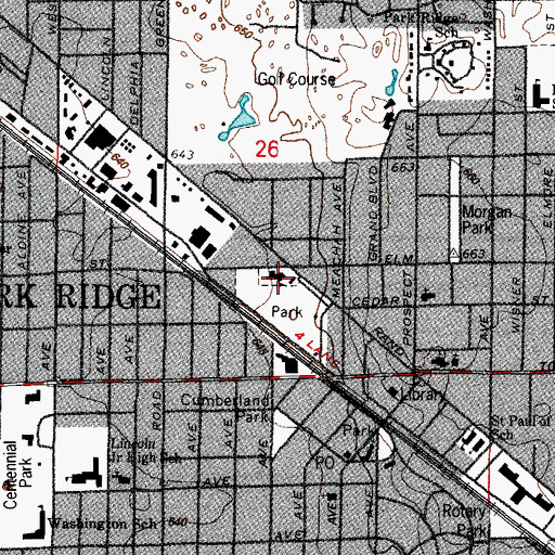 Topographic Map of Saint Andrews Lutheran School, IL