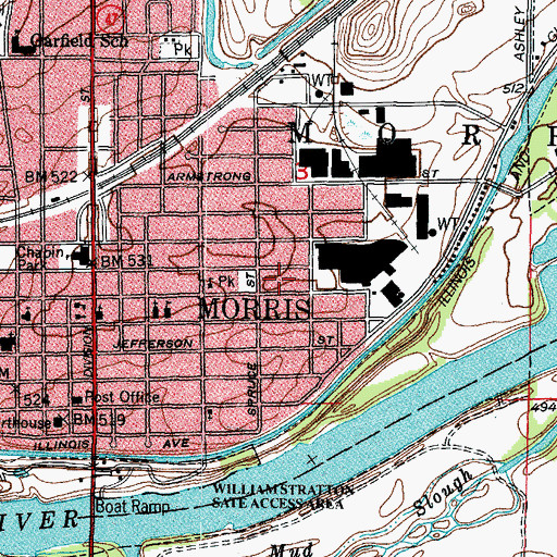 Topographic Map of Saint Angela School, IL