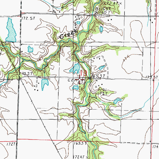 Topographic Map of Saint Anns Catholic Cemetery, IL