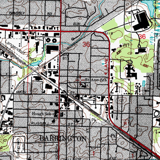 Topographic Map of Saint Ann School, IL