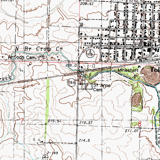 Topographic Map of Saint Anns Cemetery, IL