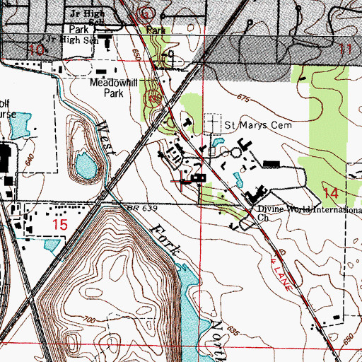 Topographic Map of Saint Anns Infirmary, IL