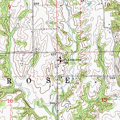 Topographic Map of Saint Anthonys School, IL
