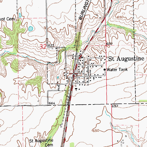 Topographic Map of Saint Augustine, IL
