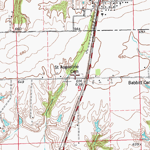 Topographic Map of Saint Augustine Cemetery, IL