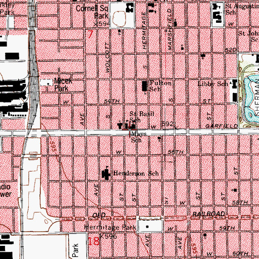 Topographic Map of Saint Basil School, IL