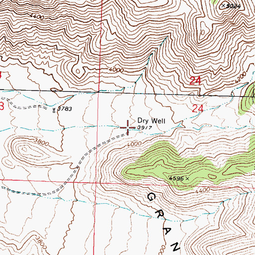 Topographic Map of Dry Well, AZ