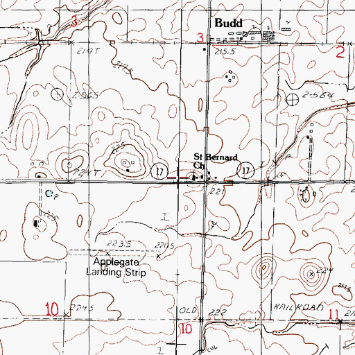 Topographic Map of Saint Bernard Church, IL