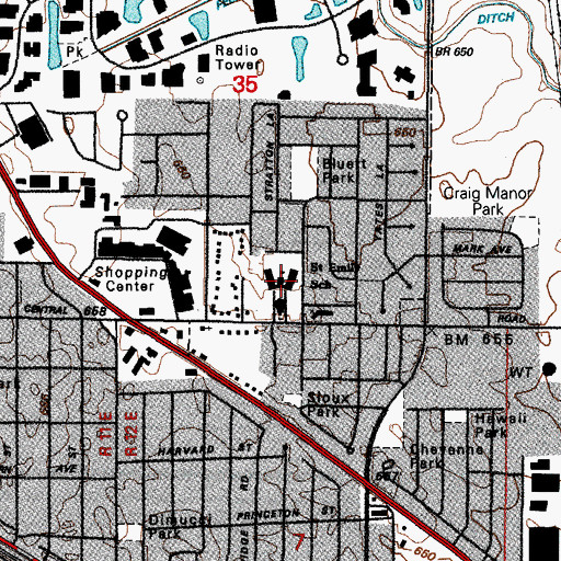 Topographic Map of Saint Emily School, IL