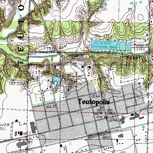 Topographic Map of Saint Francis Cemetery, IL