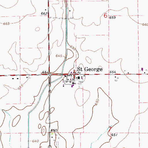 Topographic Map of Saint George, IL