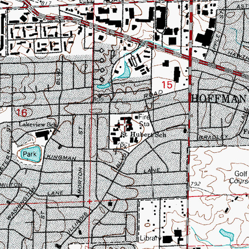 Topographic Map of Saint Hubert School, IL