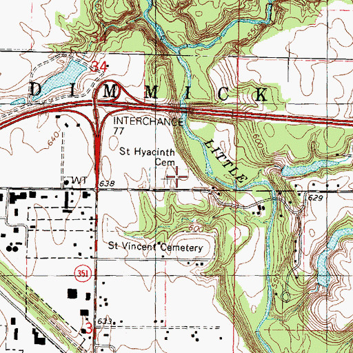 Topographic Map of Saint Hyacinth Cemetery, IL