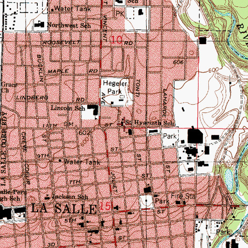 Topographic Map of Saint Hyacinth School, IL
