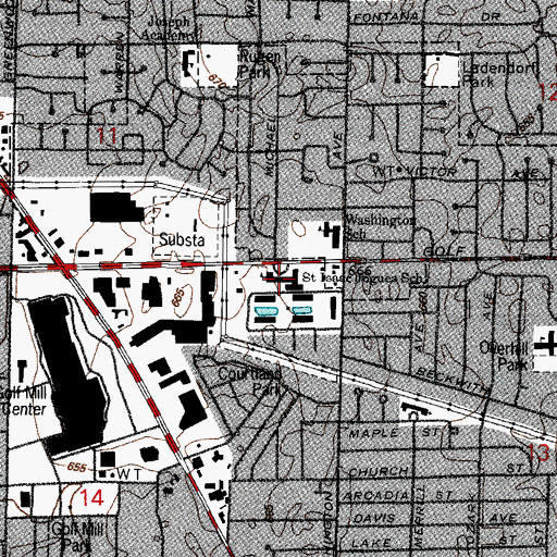 Topographic Map of Saint Isaac Jogues School, IL