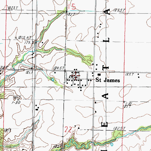Topographic Map of Saint James, IL