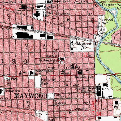 Topographic Map of Saint James School, IL