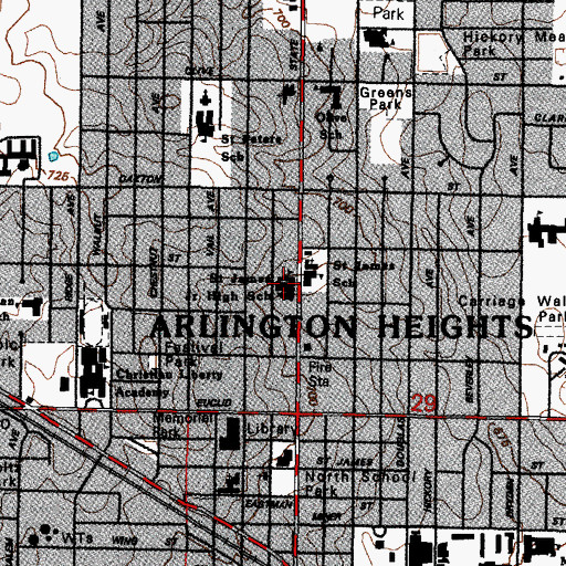 Topographic Map of Saint James School, IL