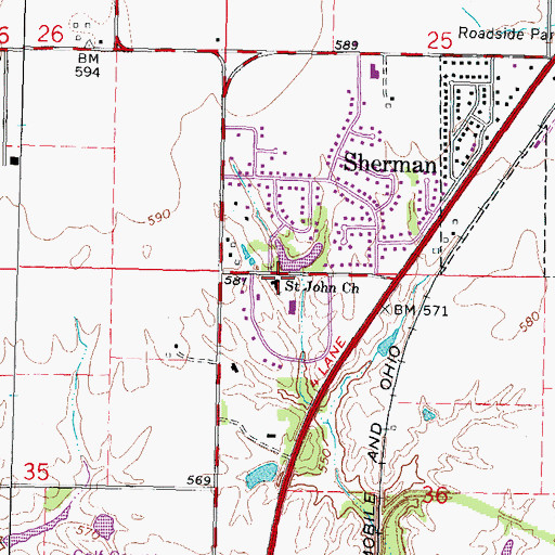 Topographic Map of Saint John Vianney Church, IL