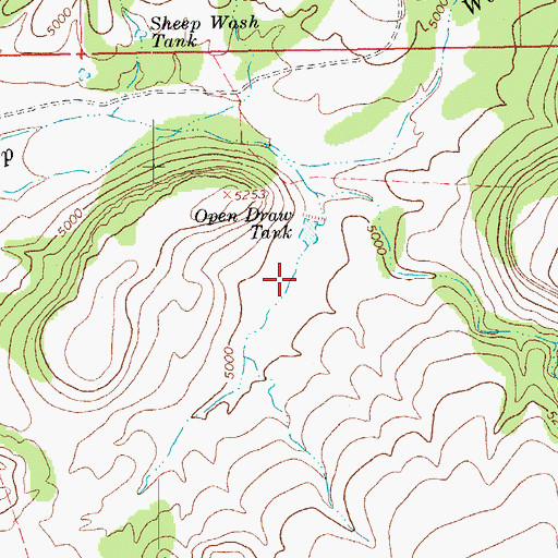 Topographic Map of Cottonwood Corral, AZ