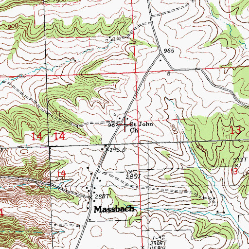 Topographic Map of Saint John Church, IL